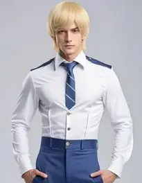 Blonde Anime Wig Male face swap