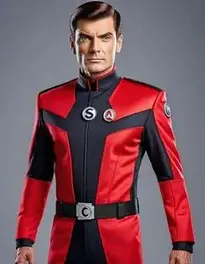 Captain Scarlet Costume Mens face swap